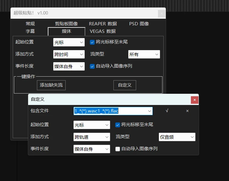 媒体自定义导入
